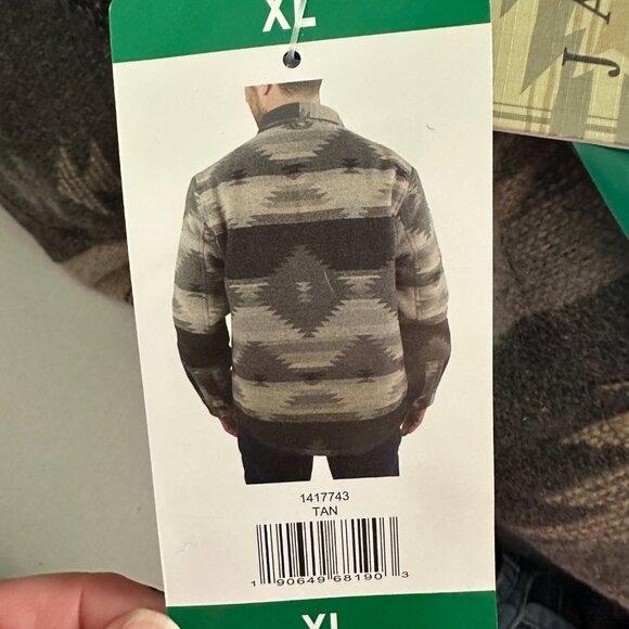 Jachs New York Men's Wool Blend Sherpa Lined Jacket XL Gray Aztec Western NEW - Picture 14 of 16